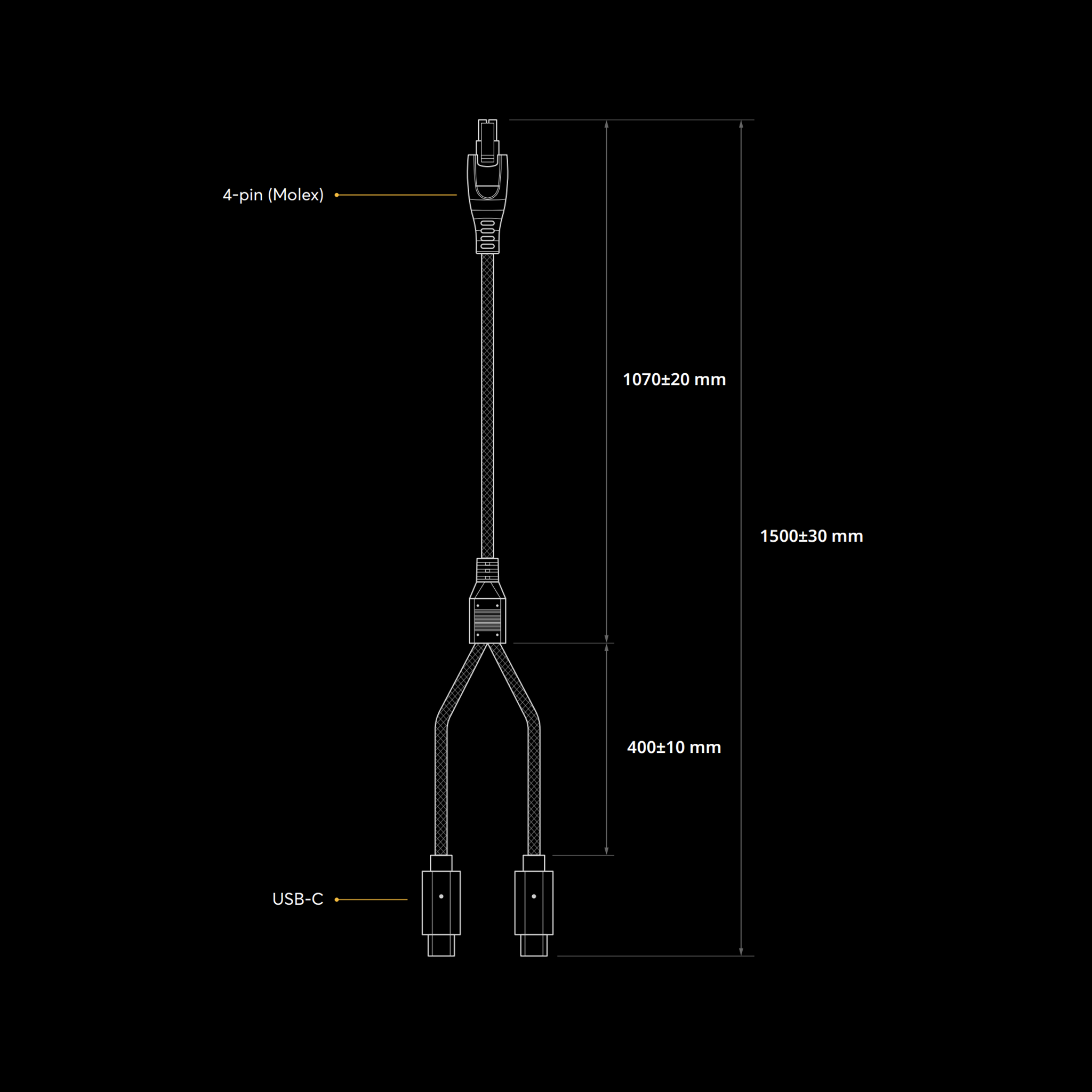 Peplink 4-pin to USB-C Power Cable