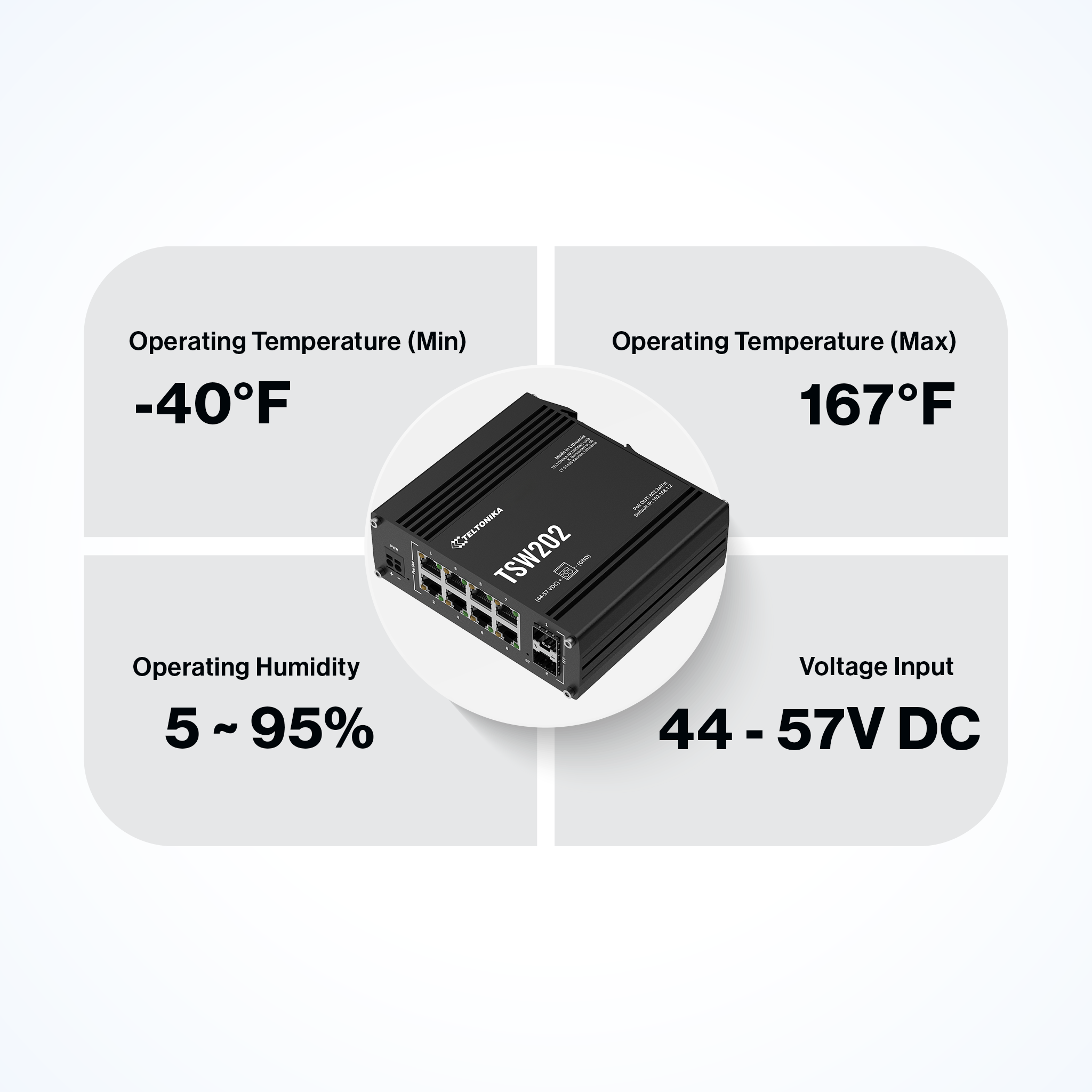 Teltonika TSW202 Industrial Managed PoE+ Switch